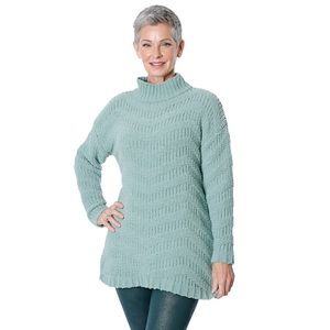 Nwt NINA LEONARD oversized drop shoulder chenille sweater